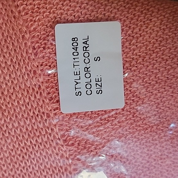 Tiered Tunic Top  Coral  Lightweight Sweater  Over Fit Comfy  Women's Small  NEW - Picture 8 of 8